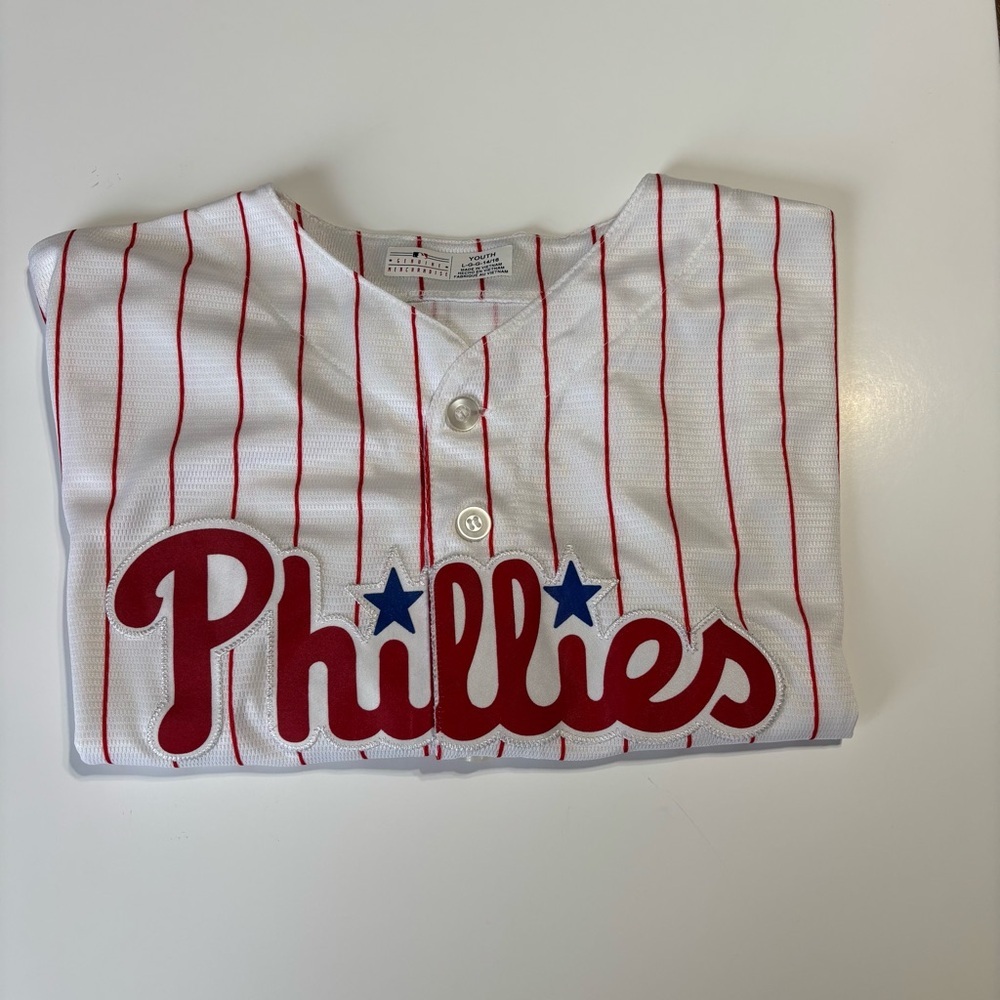 Genuine Merchandise Phillies White and Red Kids Jersey